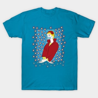 Woman in red with mask T-Shirt